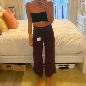 Zara cropped wide leg jeans
